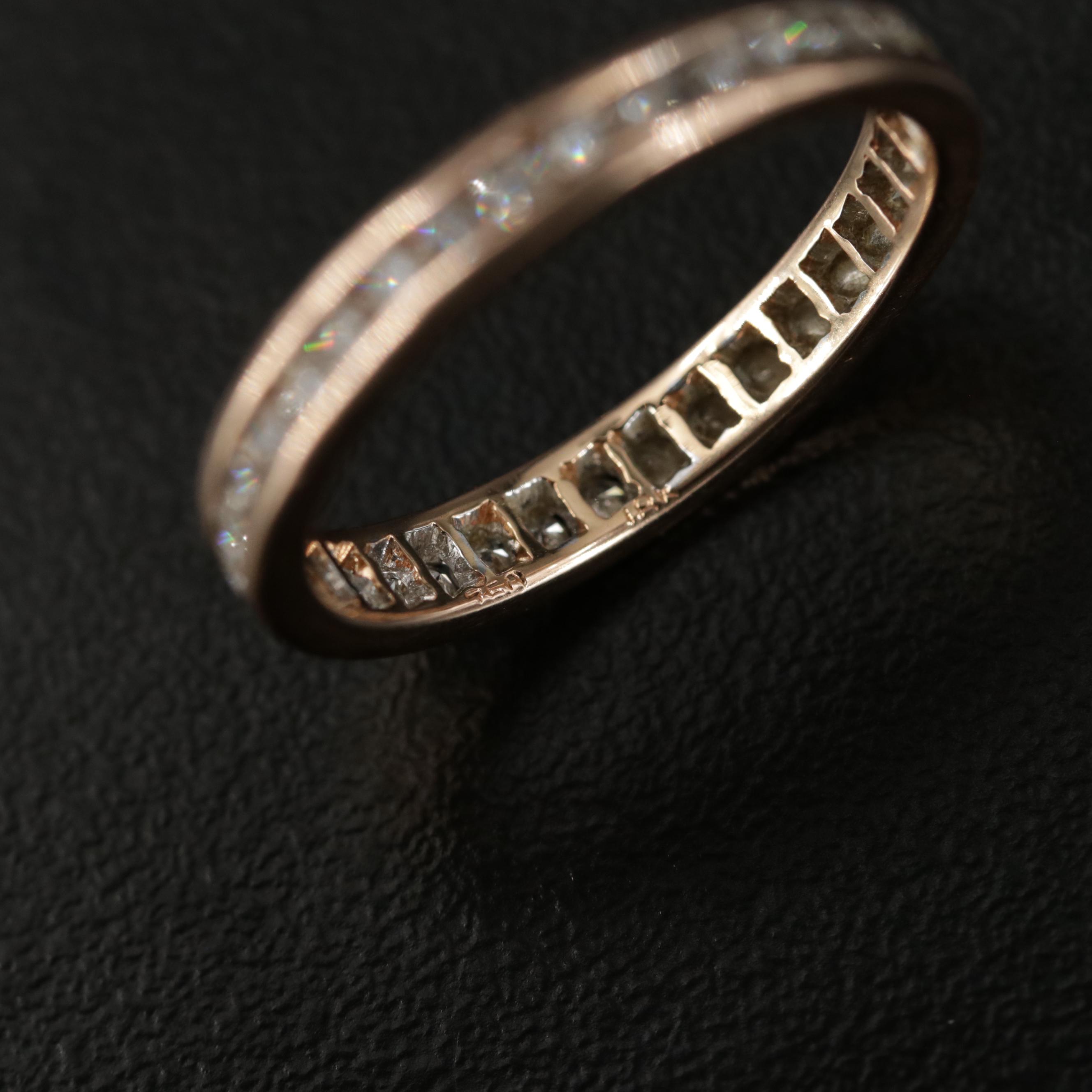 18K Rose Gold Diamond Eternity Band
