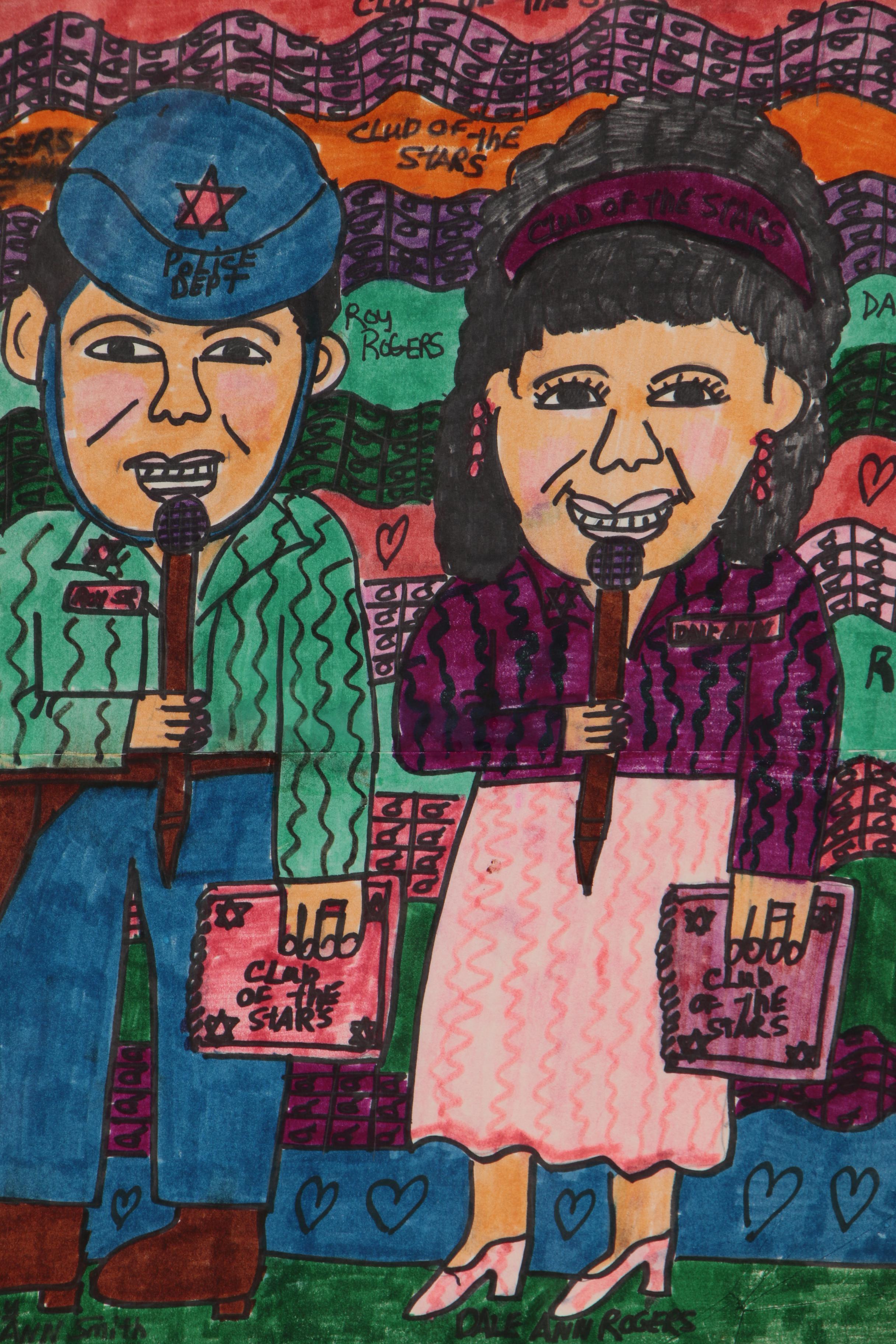 Rachel Ann Smith Marker Drawing of Roy and Dale Rogers