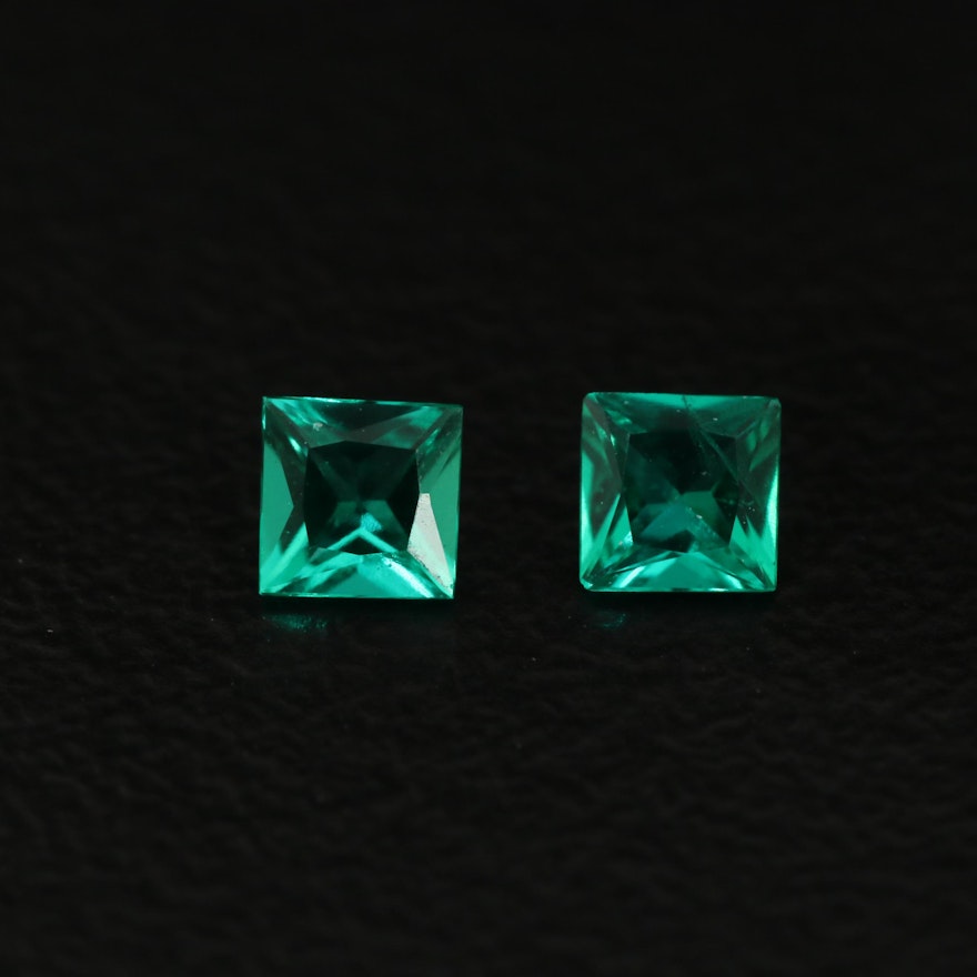 Matching Loose 0.24 CTW Laboratory Grown Emeralds