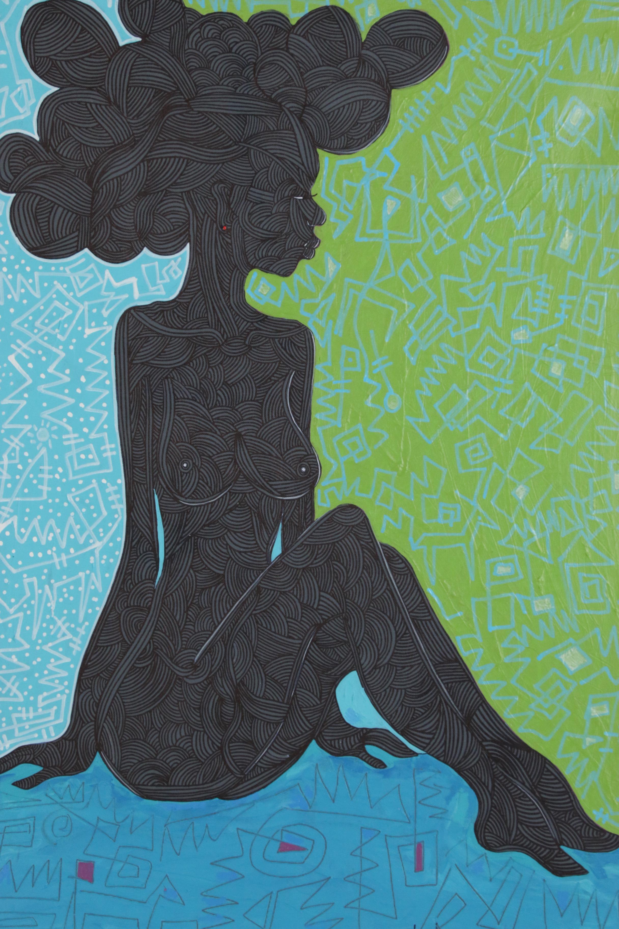 Abiola Idowu Acrylic Painting "Spirit of Mona Lisa"