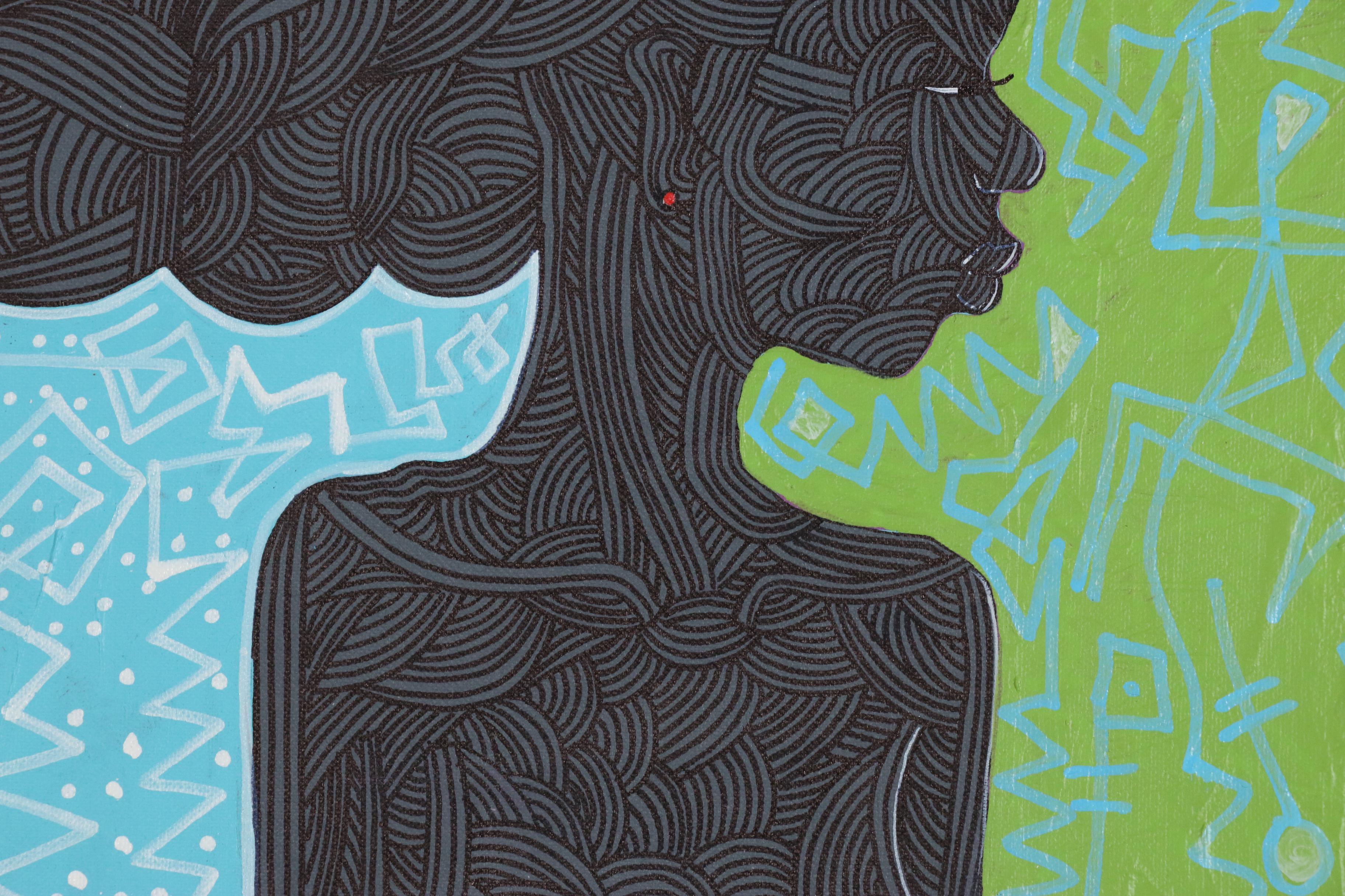 Abiola Idowu Acrylic Painting "Spirit of Mona Lisa"