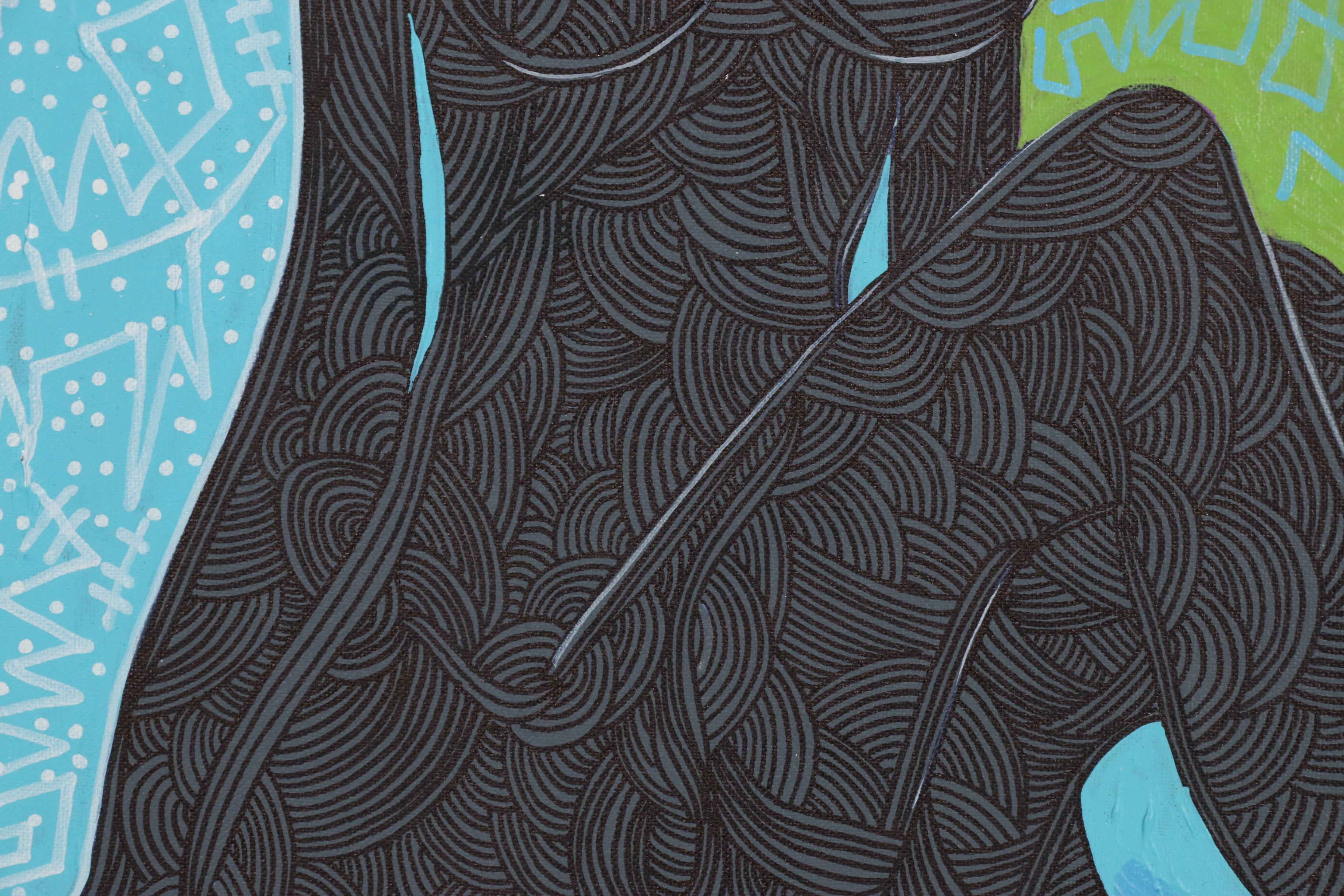 Abiola Idowu Acrylic Painting "Spirit of Mona Lisa"