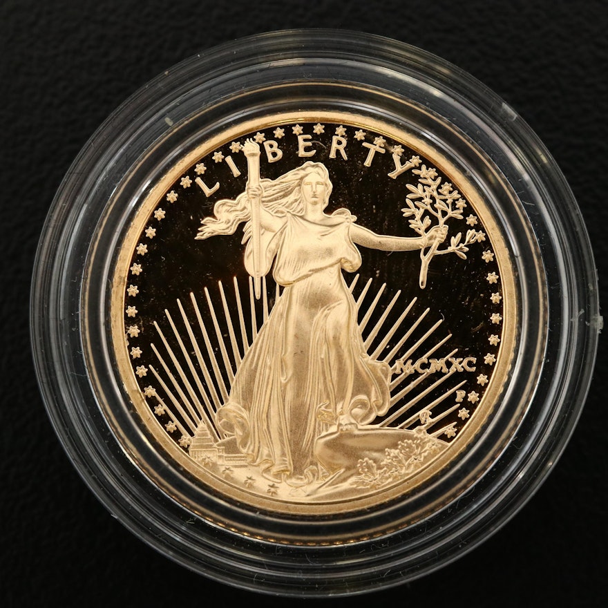 1990-P 1/4 Oz. $10 Gold Eagle Proof Bullion Coin