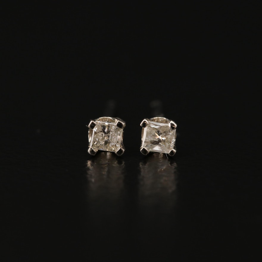 14K Gold 0.12 CTW Diamond Stud Earrings