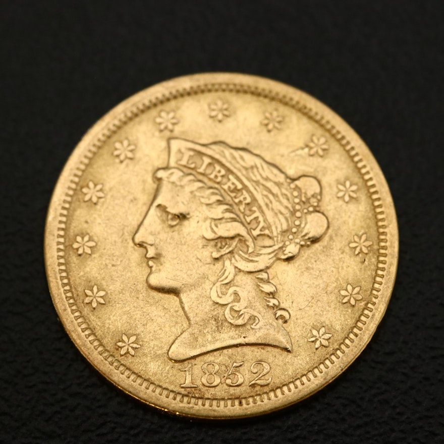 1852 Liberty Head $2.50 Gold Quarter Eagle Gold Coin