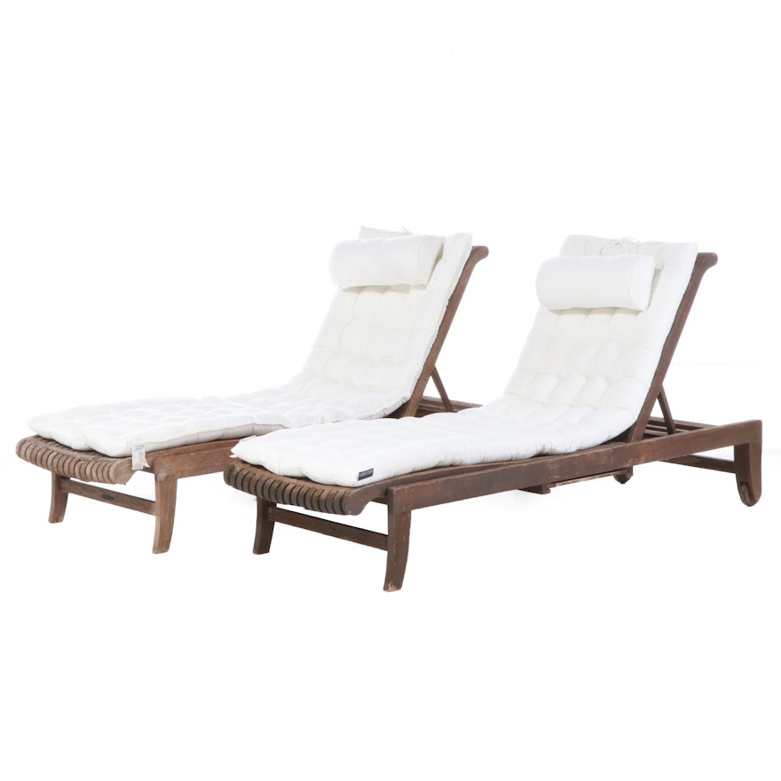 Avignon Collection by Smith & Hawken Teak Chaise Lounge Chairs