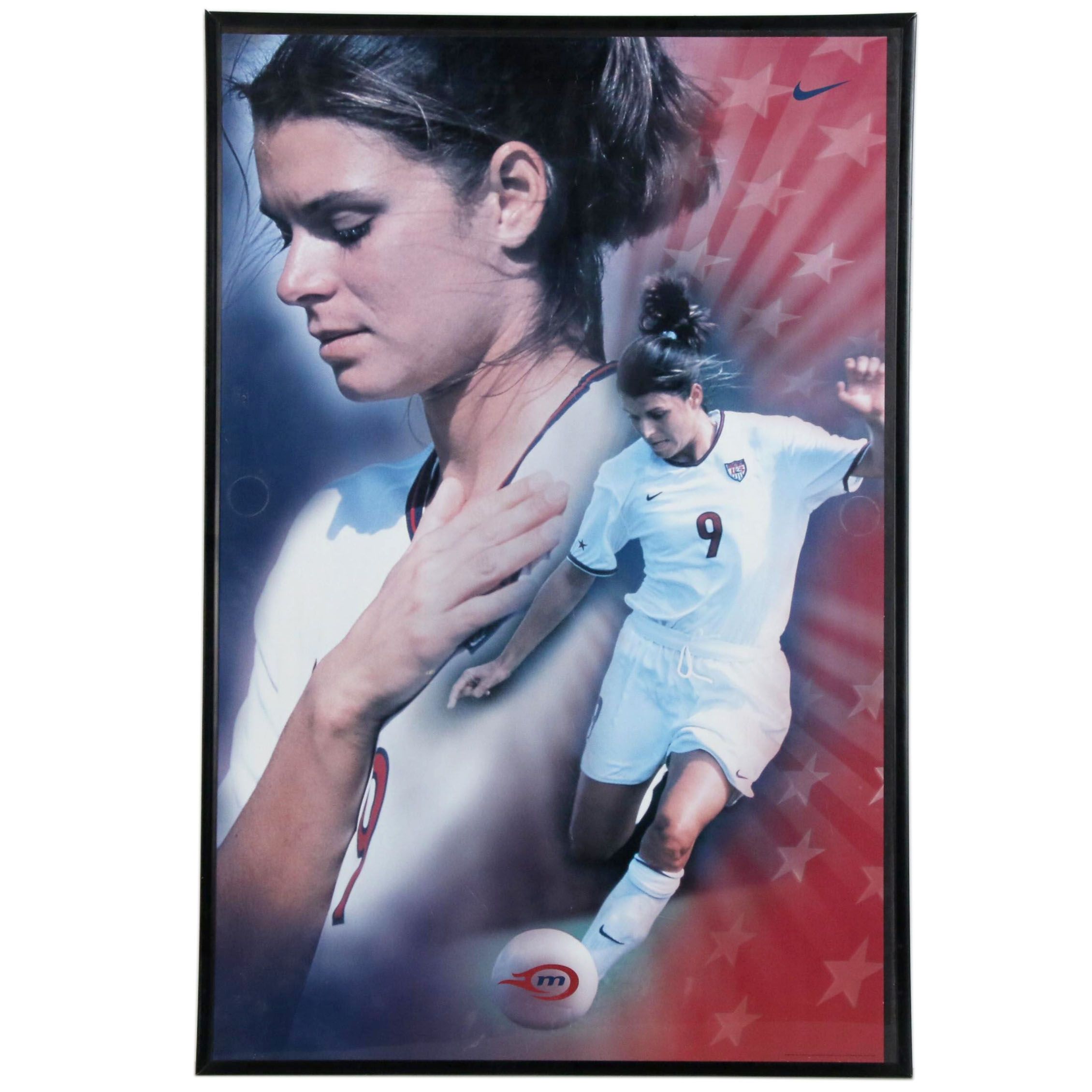 Nike Mia Hamm United States Women's National Team Framed Soccer Poster, 1999