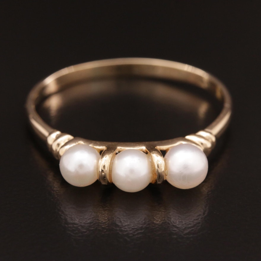 14K Gold Pearl Ring