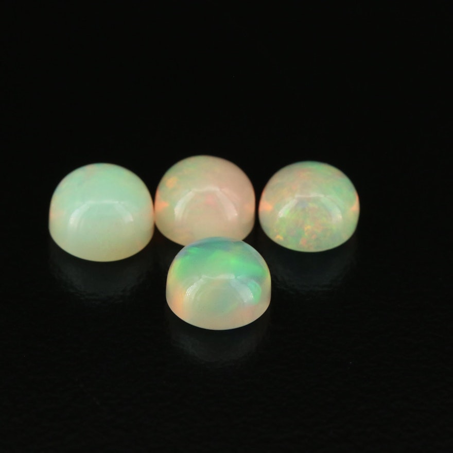 Loose 3.27 CTW Round Cabochon Opals