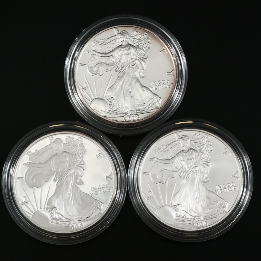 2006 U.S. Mint American Eagle 20th Anniversary Silver 3-Coin Set