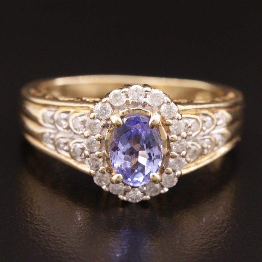 14K Tanzanite and Diamond Ring