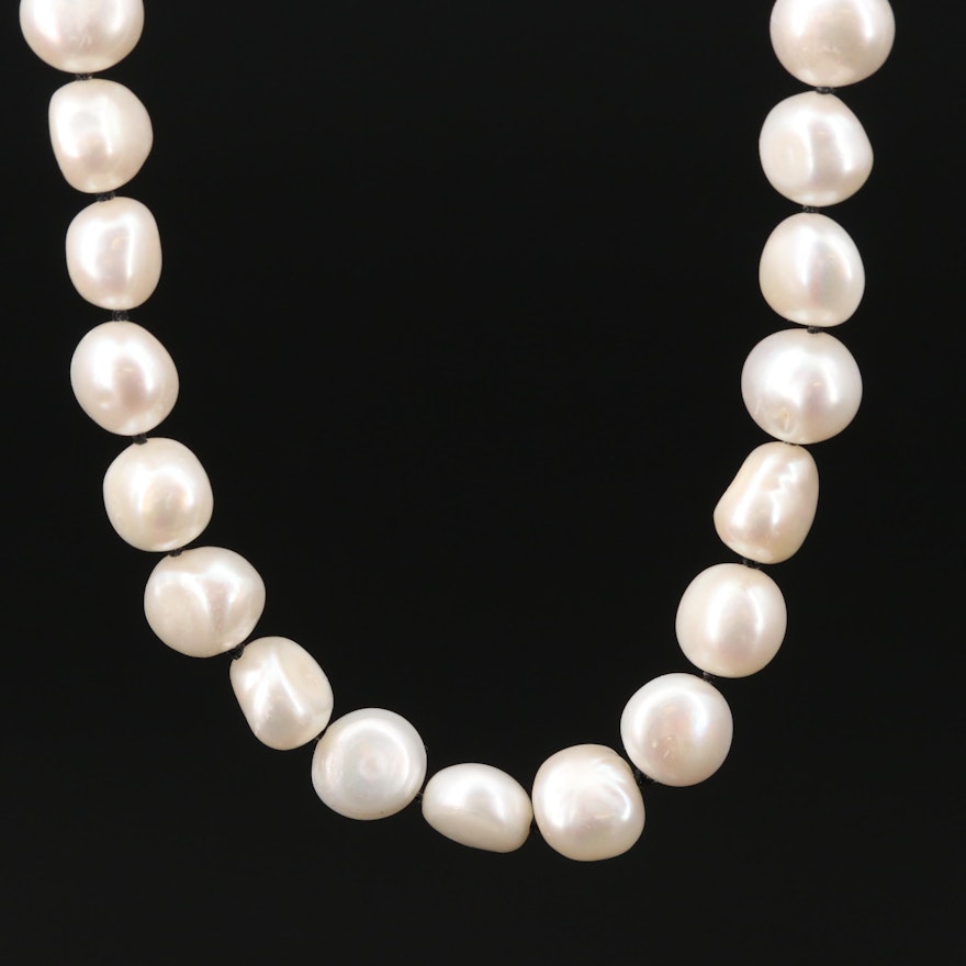 14K Gold Cultured Pearl Knotted Necklace