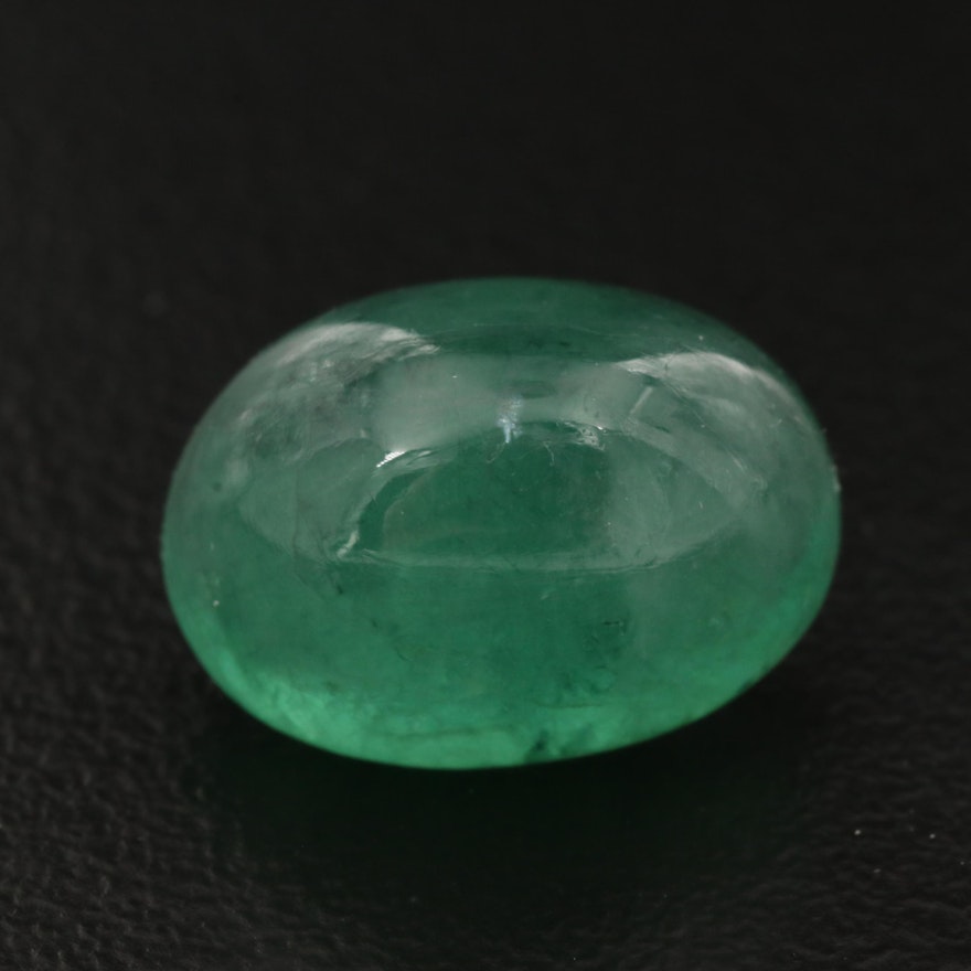 Loose 7.63 CT Oval Emerald Cabochon
