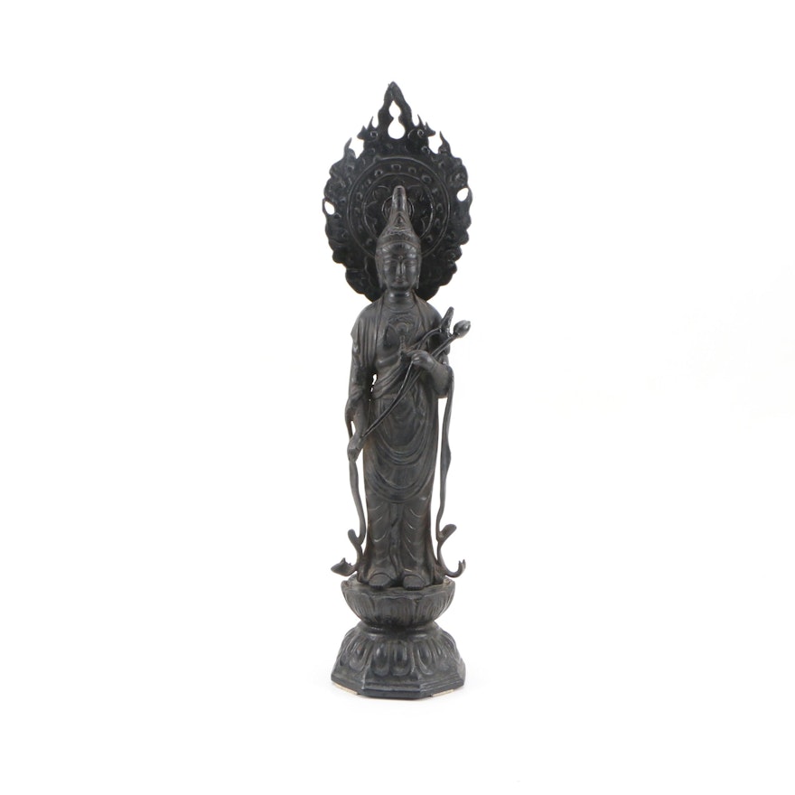 Southeast Asian Avalokiteśvara Metal Statuette, Mid to Late 20th Century