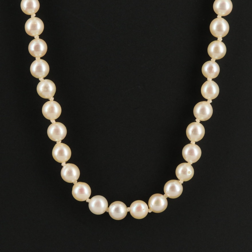 Pearl Necklace with 14K Clasp