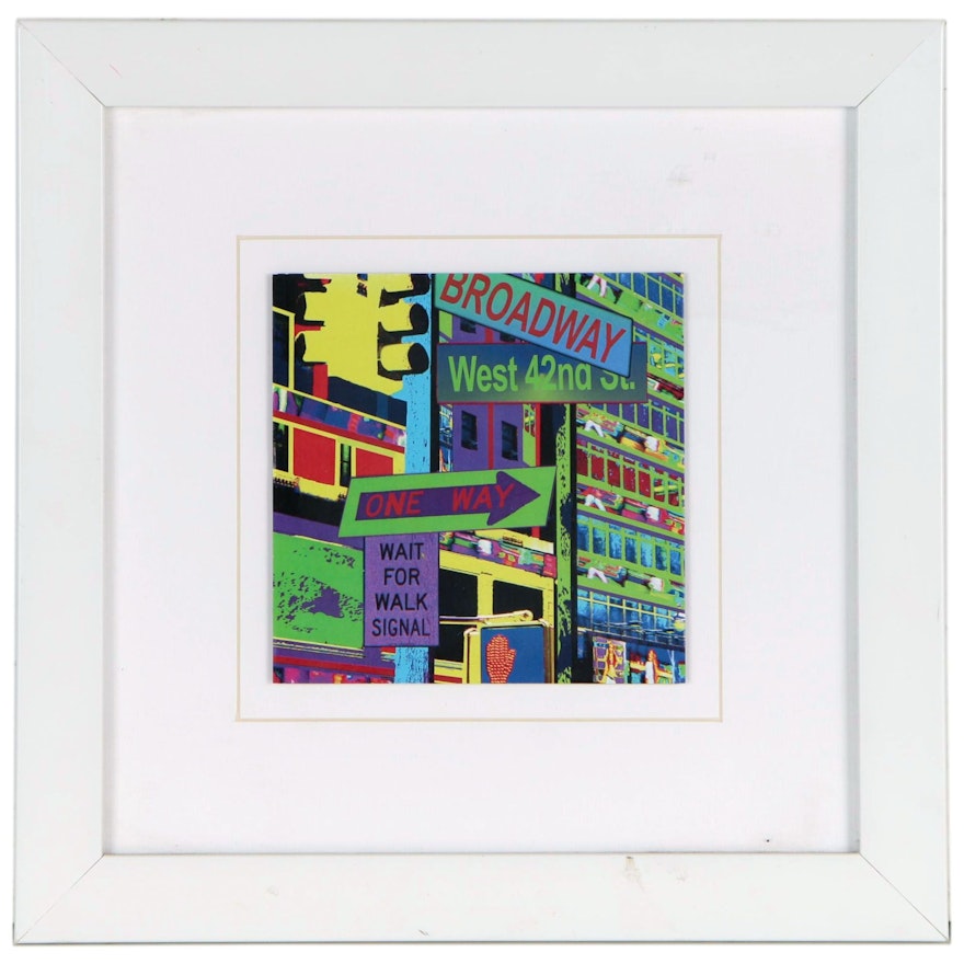 Pop Art Style Offset Lithograph of New York City Signage