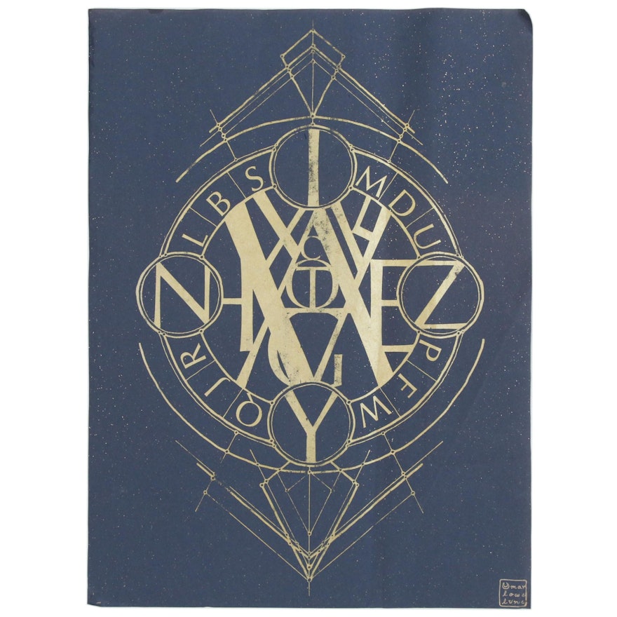 Marlowe Lune Wesley Serigraph "Astrolabe Alphabet", 2019