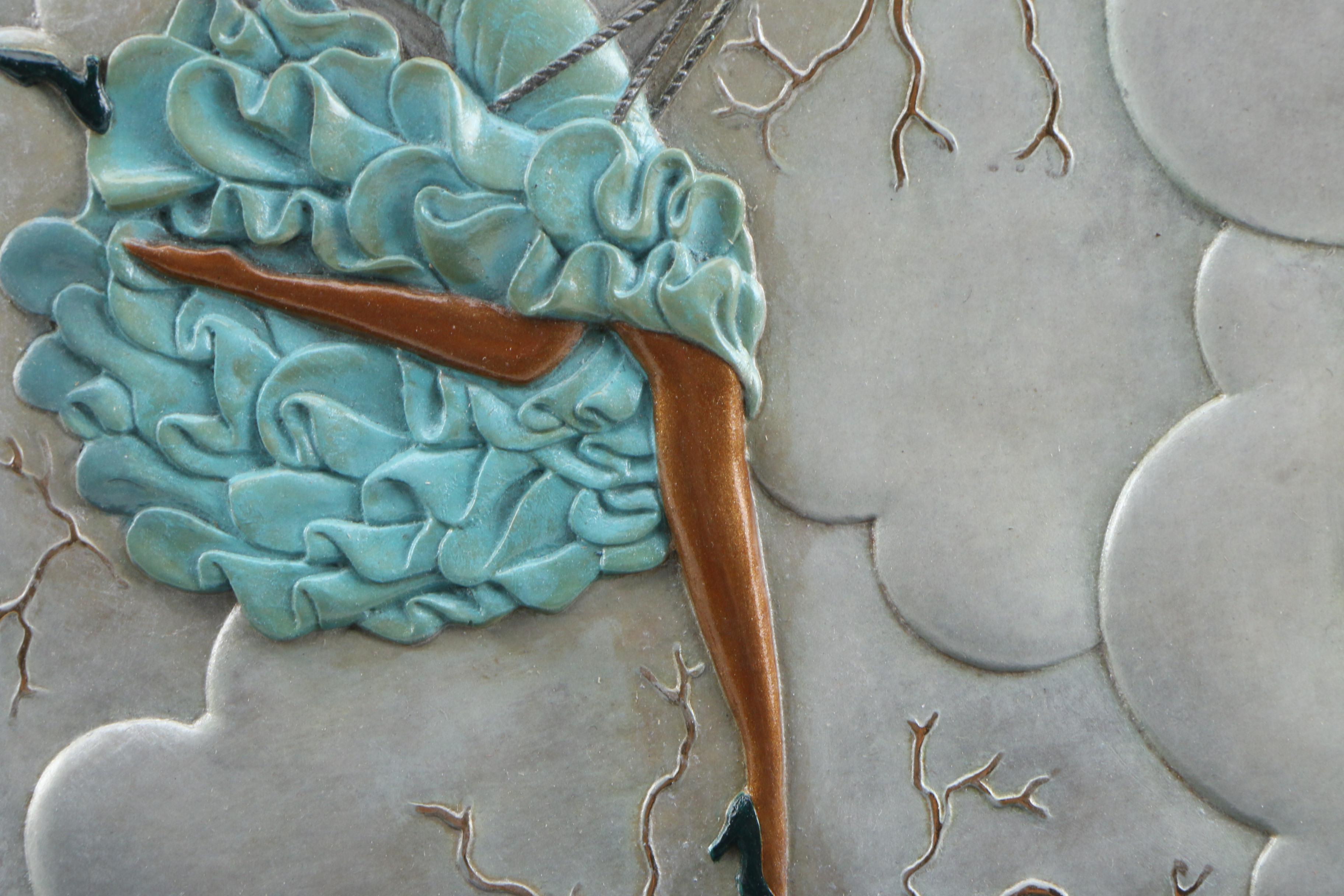 Erté Patinated Bronze Vanity Mirror "The Swing", 1985