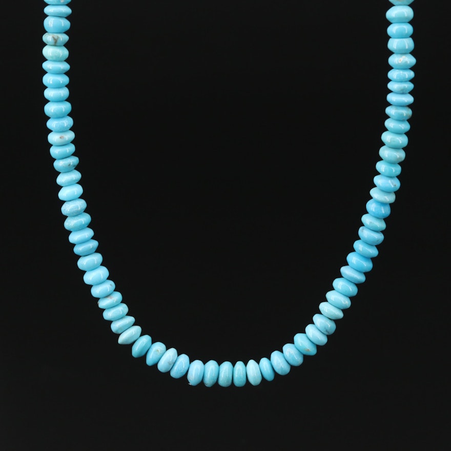 Turquoise Necklace with 14K Gold Clasp