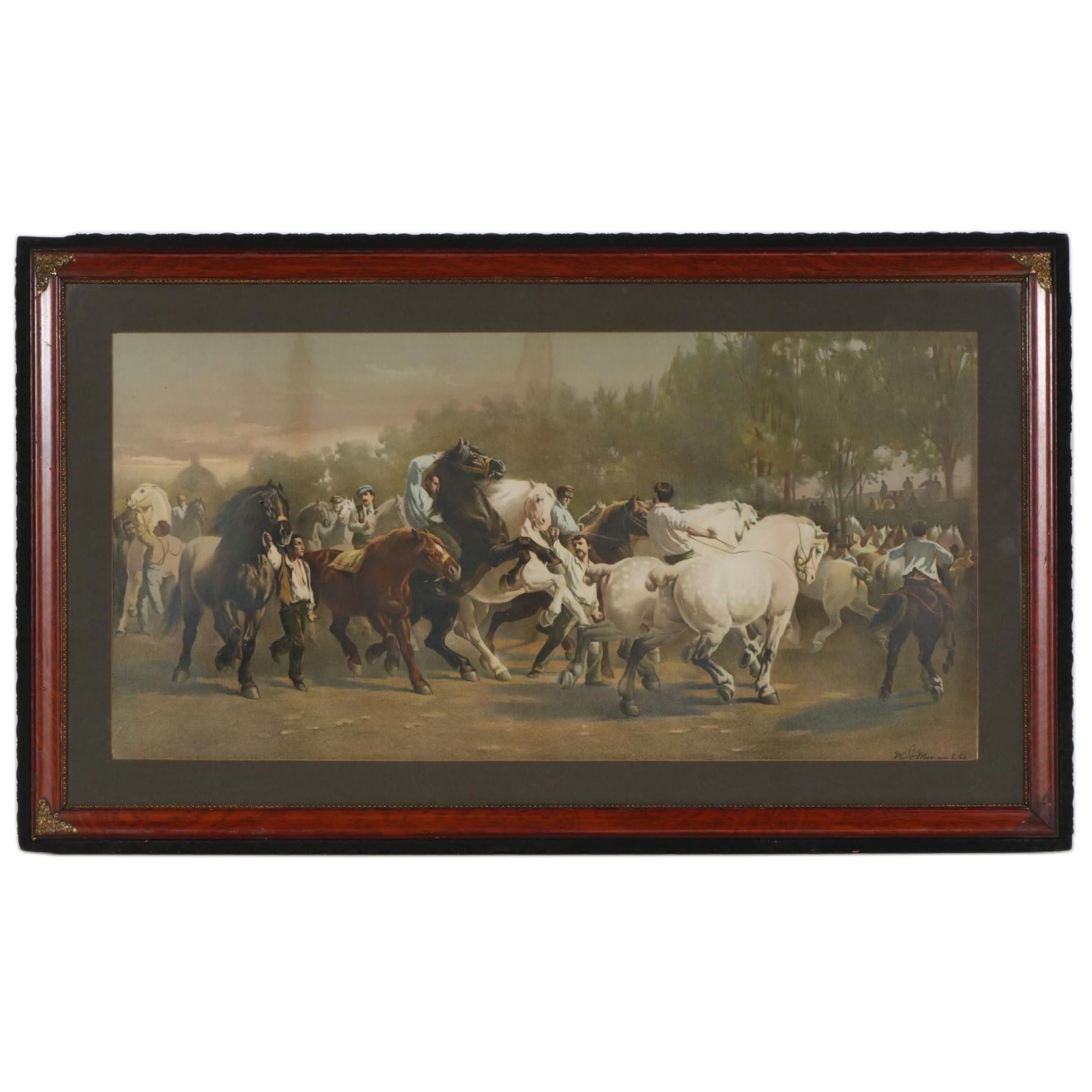 Chromolithograph after Rosa Bonheur "The Horse Fair", Late 19th Century