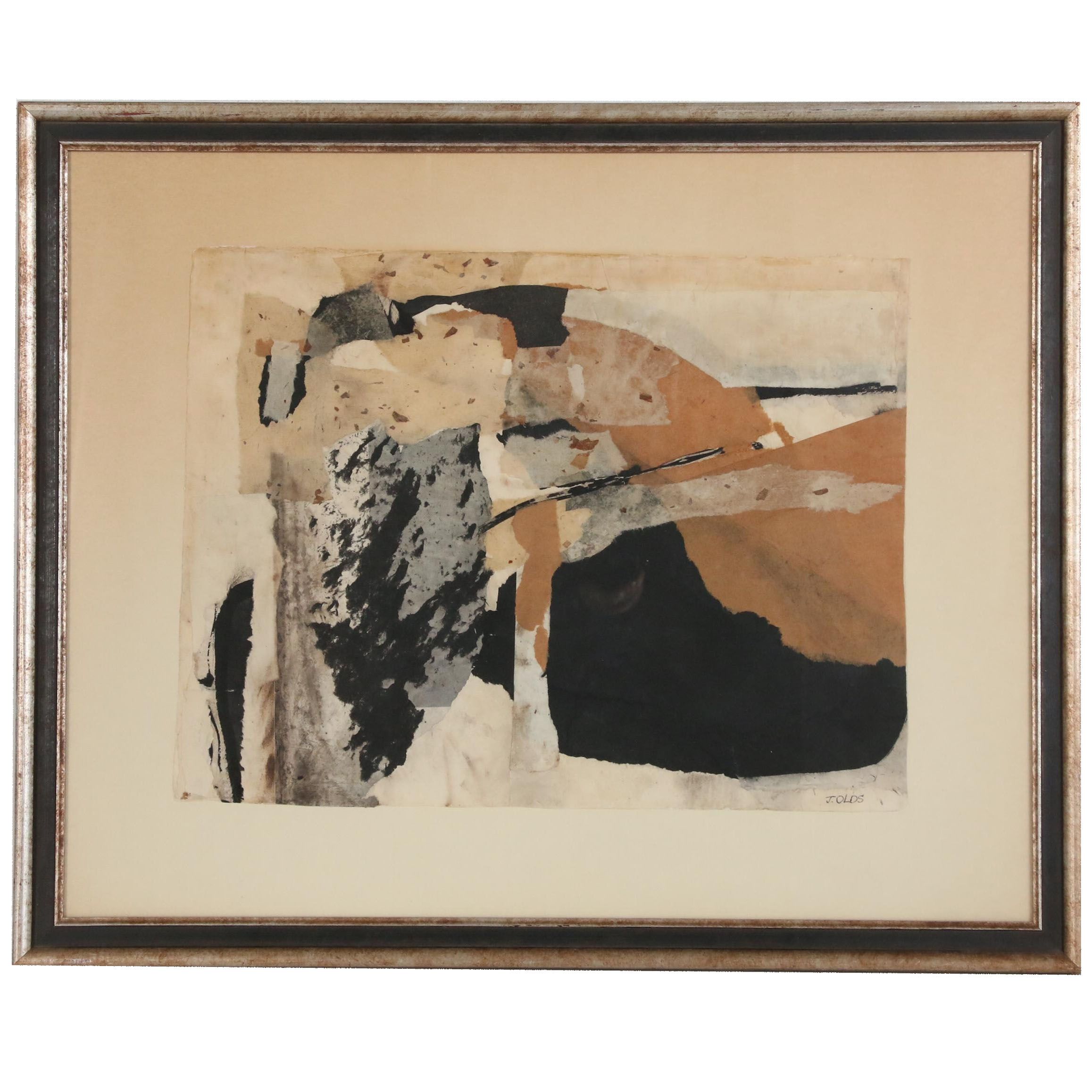 Abstract Expressionist Style Mixed Media Composition | EBTH