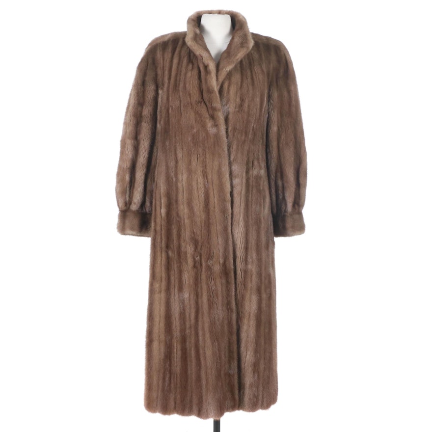 Light Brown Mink Coat with Banded Cuffs from The Christie Brothers, Vintage