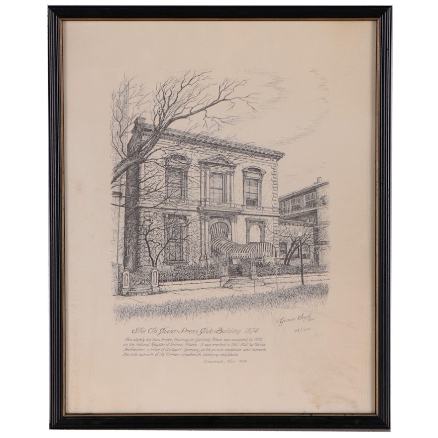 Geneva South Lithograph "The Old Cuvier Dress Club Building", 1974