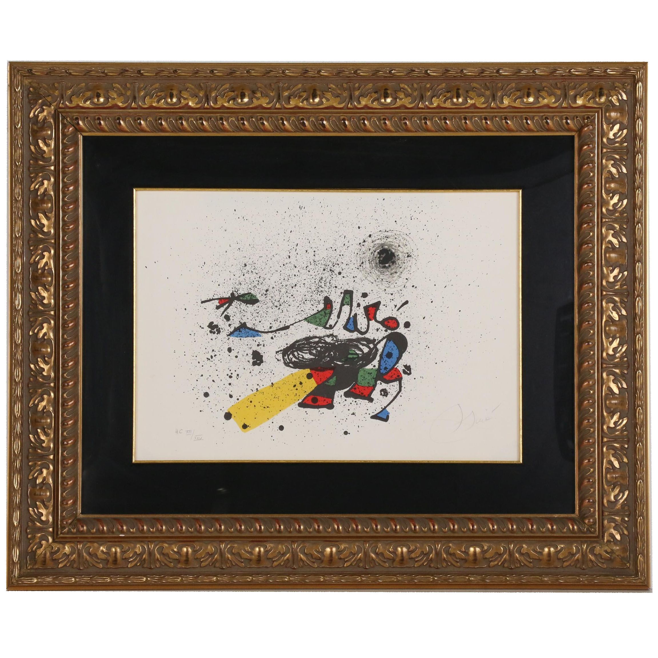 Joan Miró Lithograph Invitation Card for Exhibit at Galerie Maeght, Barcelona