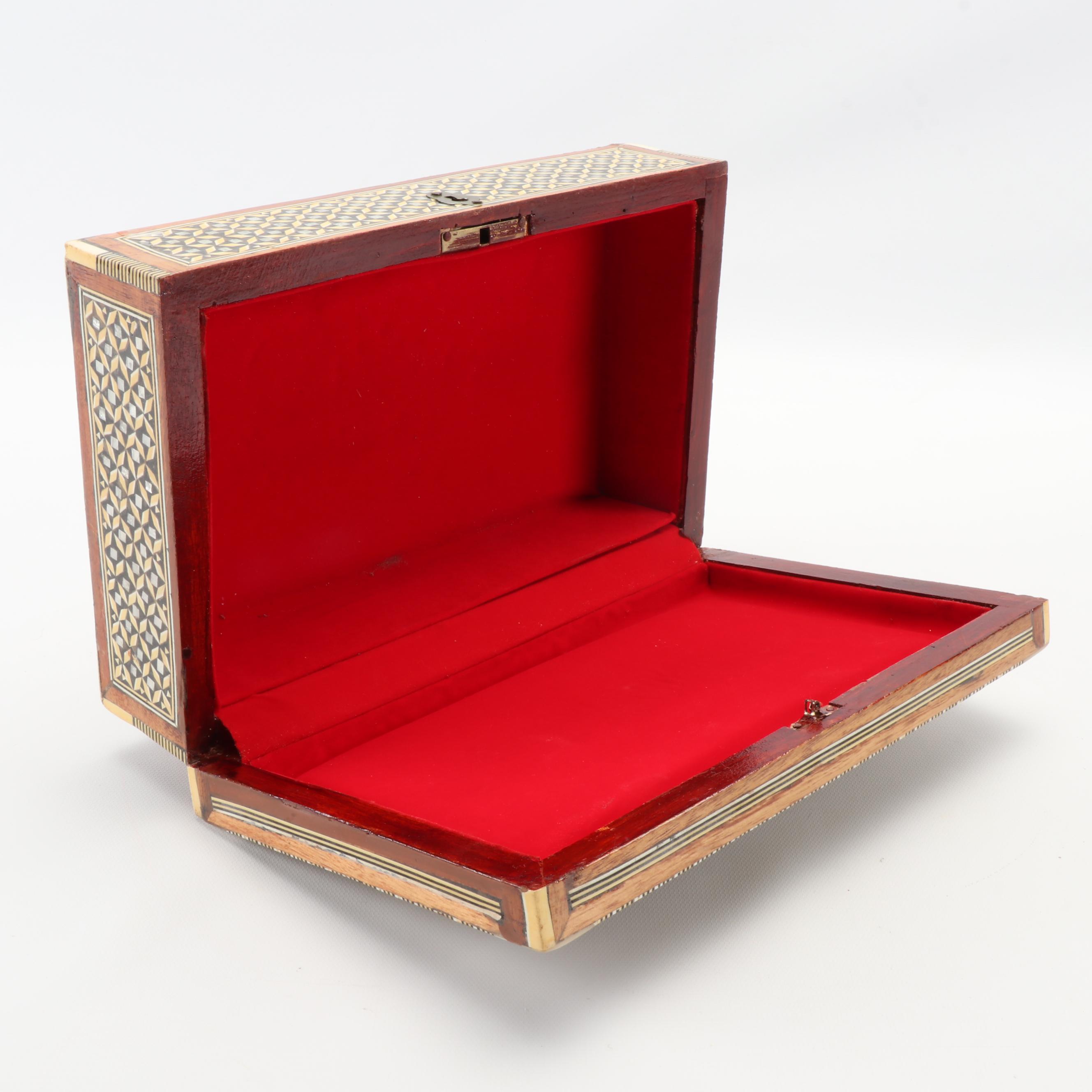 Abalone Inlaid Wooden Jewelry and Trinket Boxes