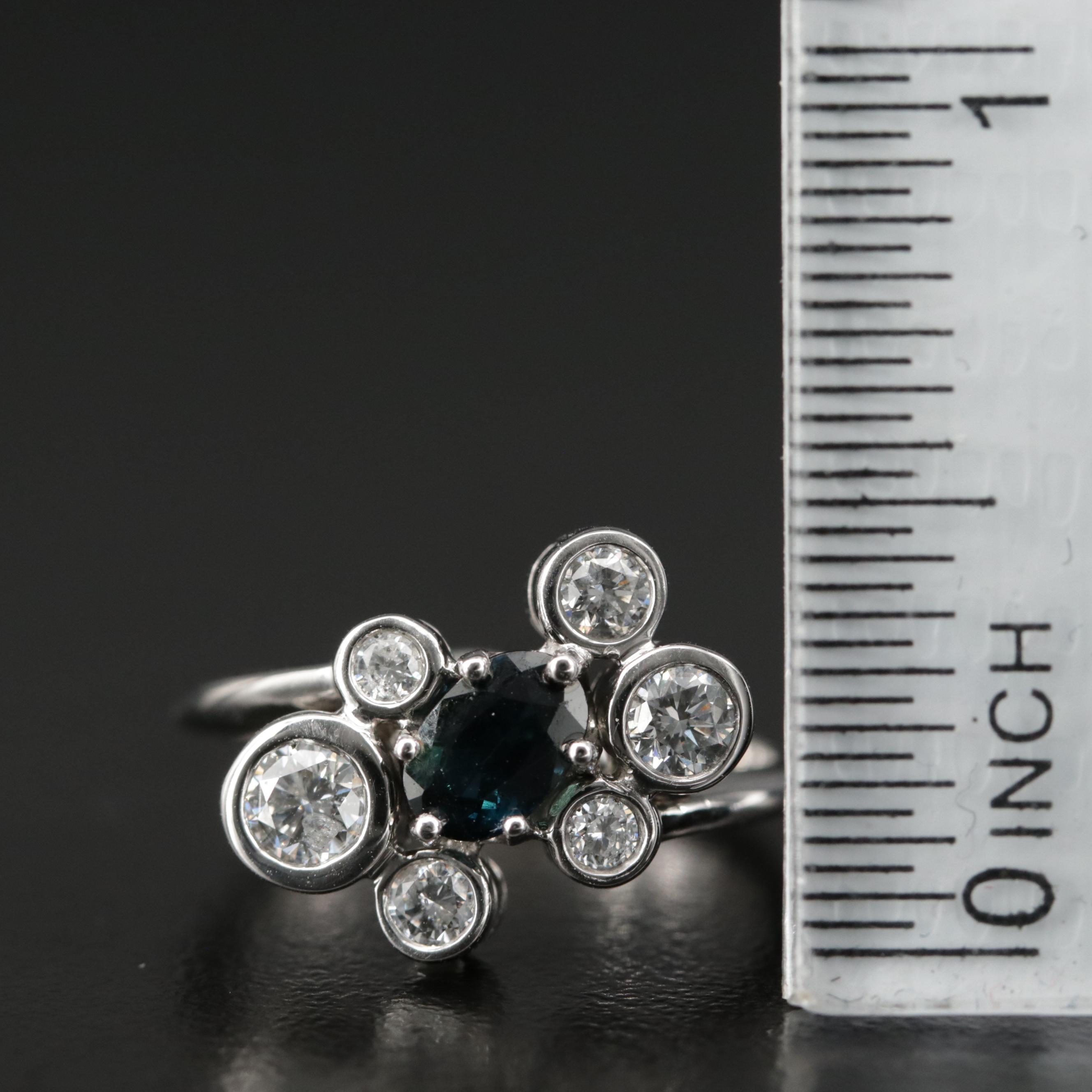 14K Gold Sapphire and Diamond  Ring