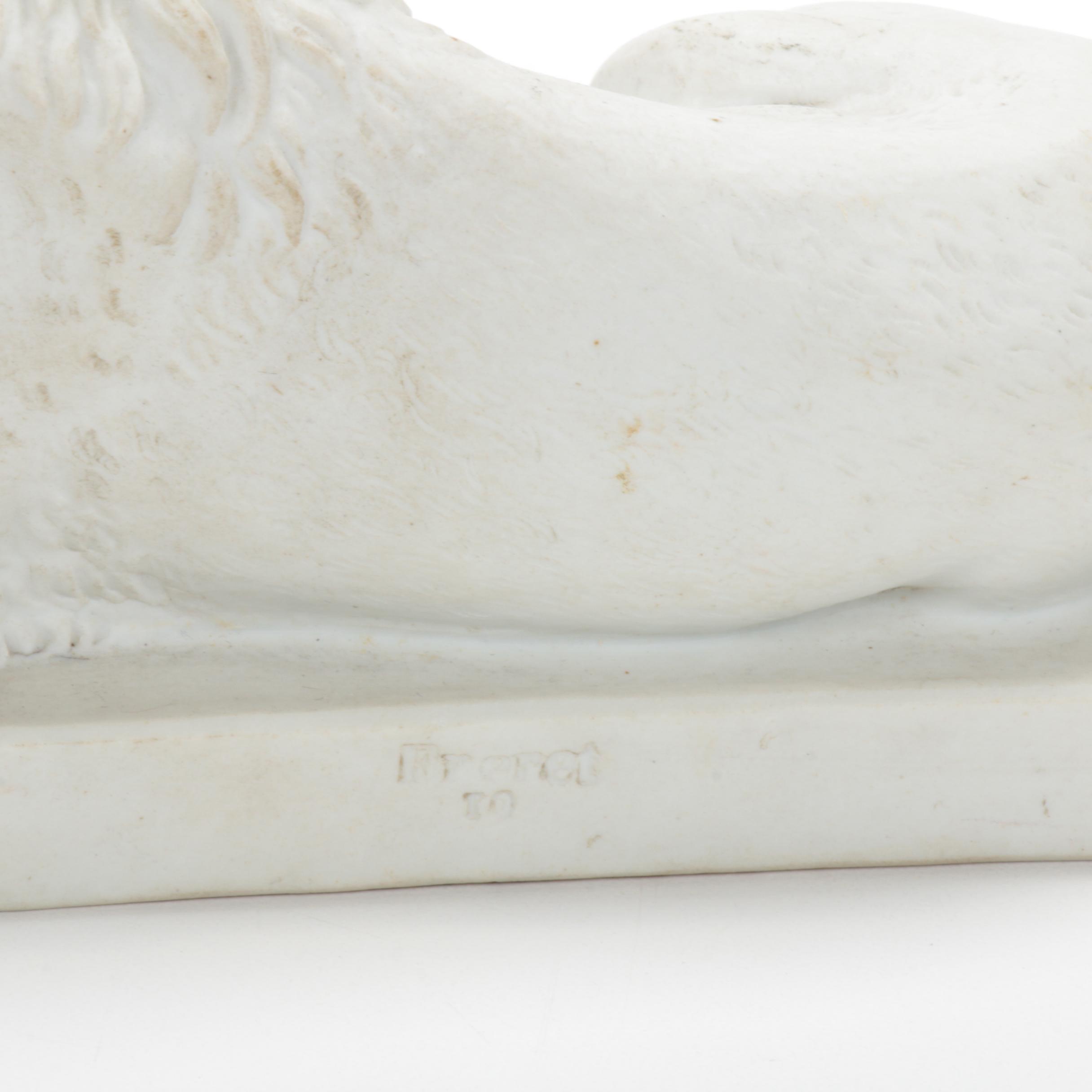 Royal Copenhagen Eneret Parian Resting Lion Figurine, Antique