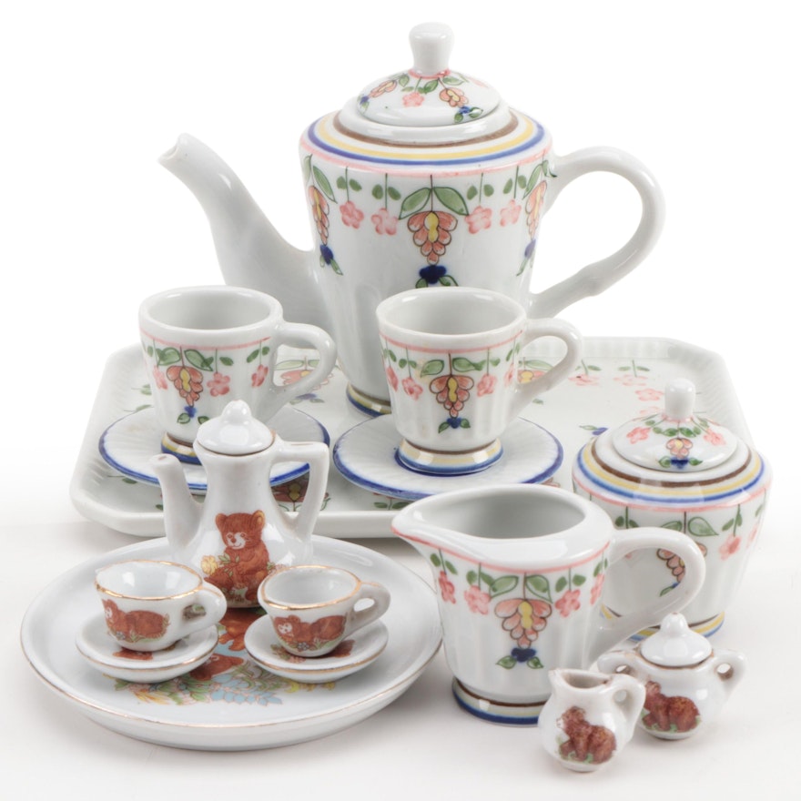 Child's Miniature Porcelain Tea Sets, Early to Mid-20th Century