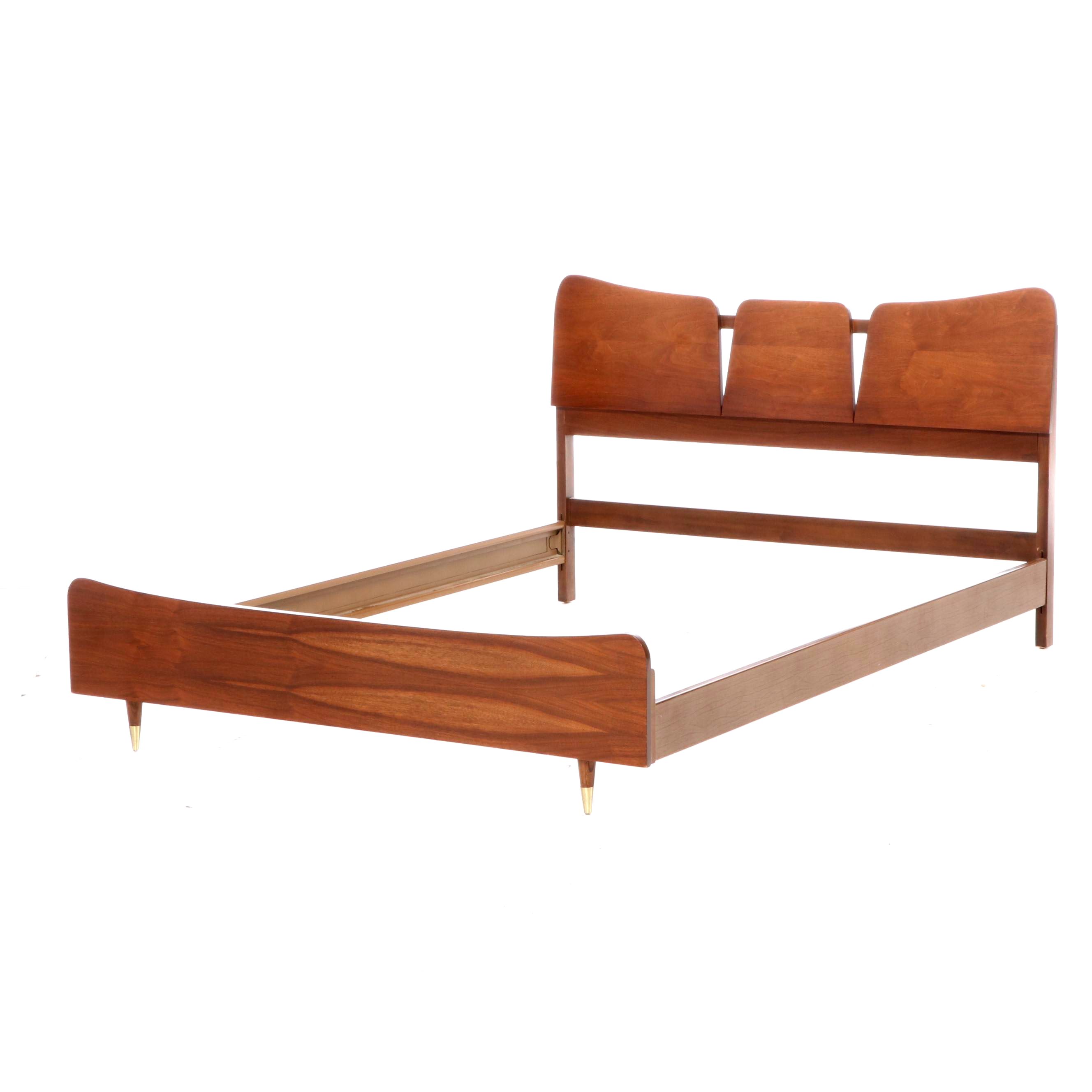 Mid Century Modern Walnut Full Size Bed Frame