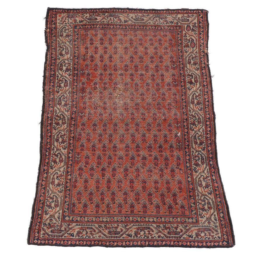 4'6 x 6'2 Hand-Knotted Persian Mir Serabend Wool Rug