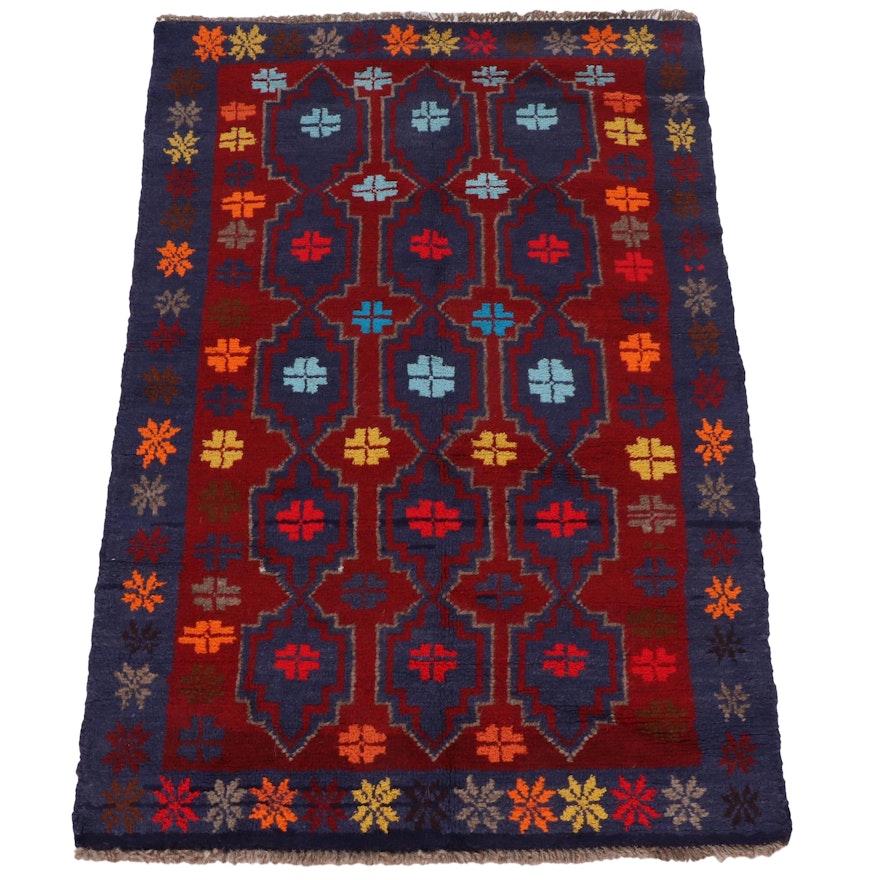 3'0 x 4'6 Hand-Knotted Afghani Baluch Rug