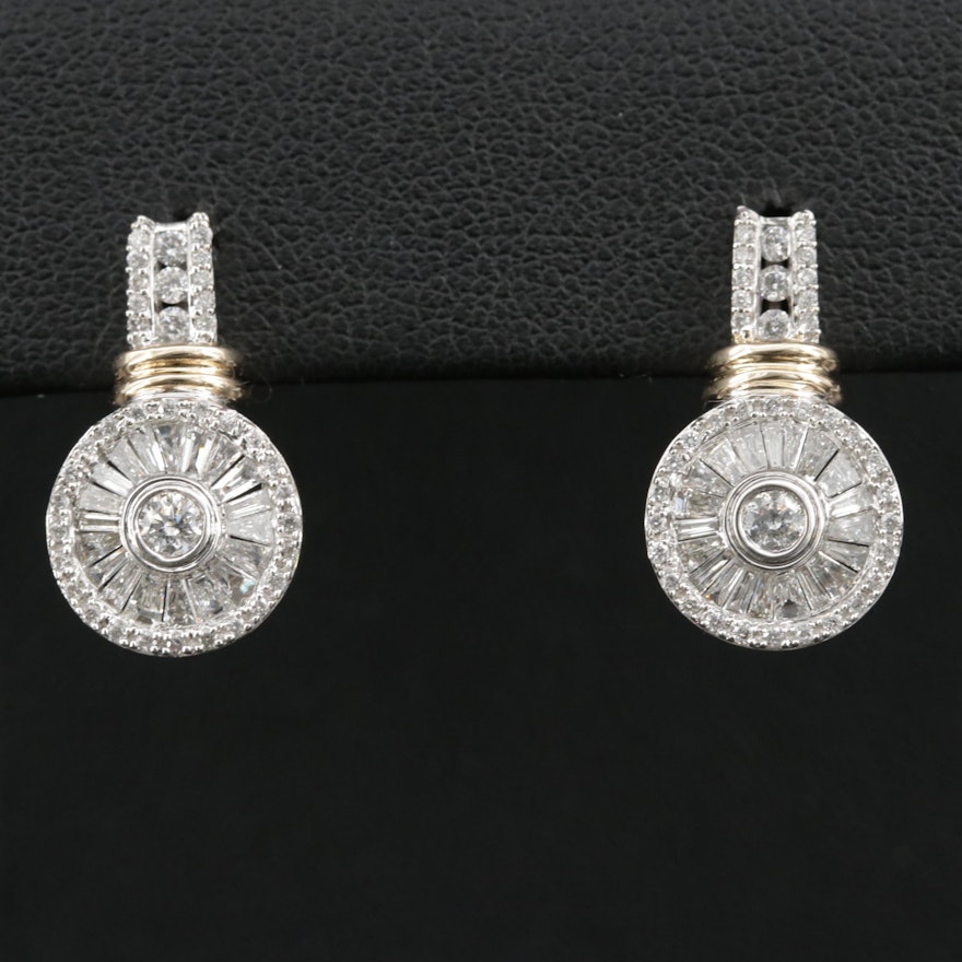 10K Gold 1.50 CTW Diamond Drop Earrings