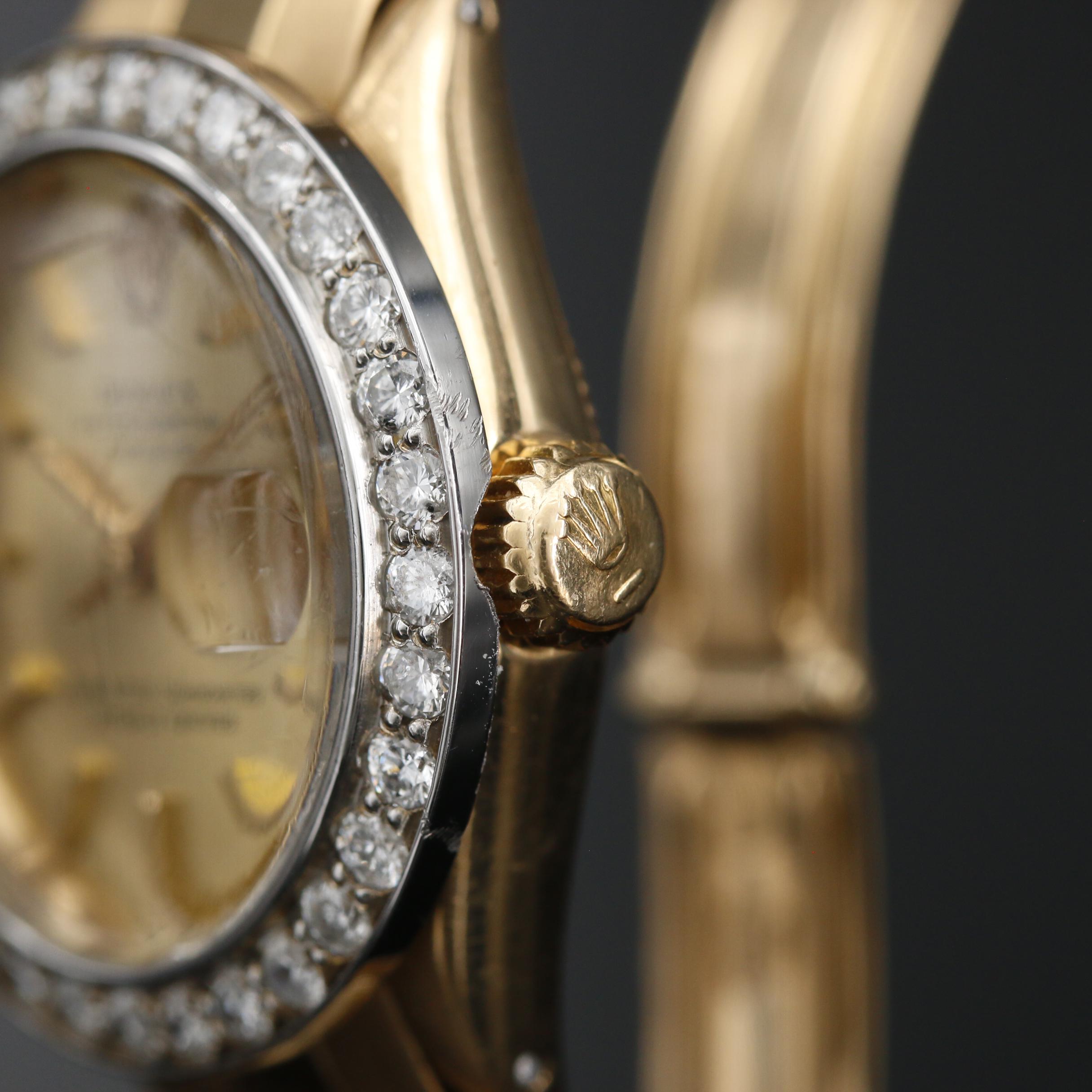 1968 Rolex Oyster Perpetual Datejust 18K and 1.20 CTW Diamond Watch