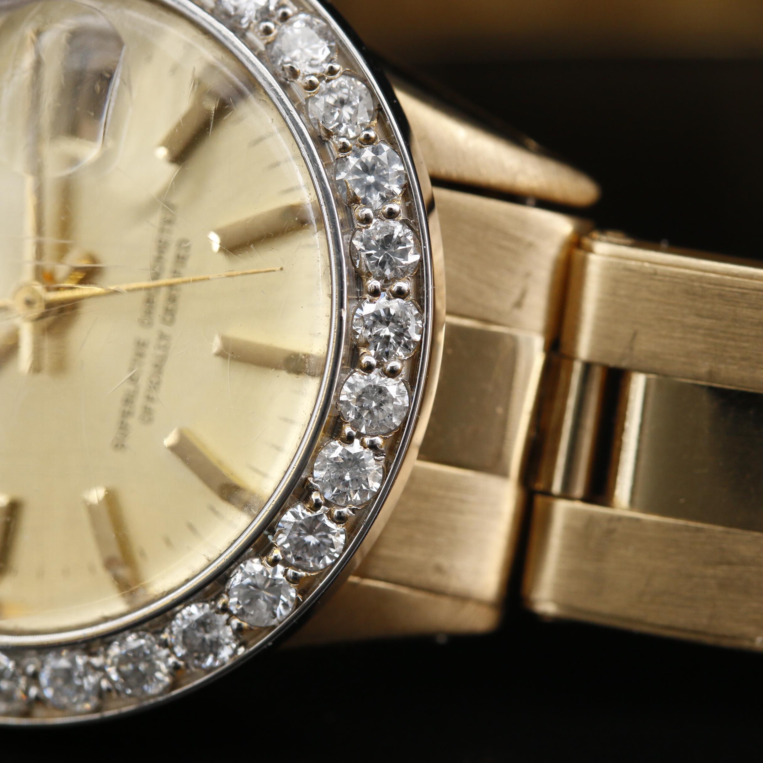 1968 Rolex Oyster Perpetual Datejust 18K and 1.20 CTW Diamond Watch