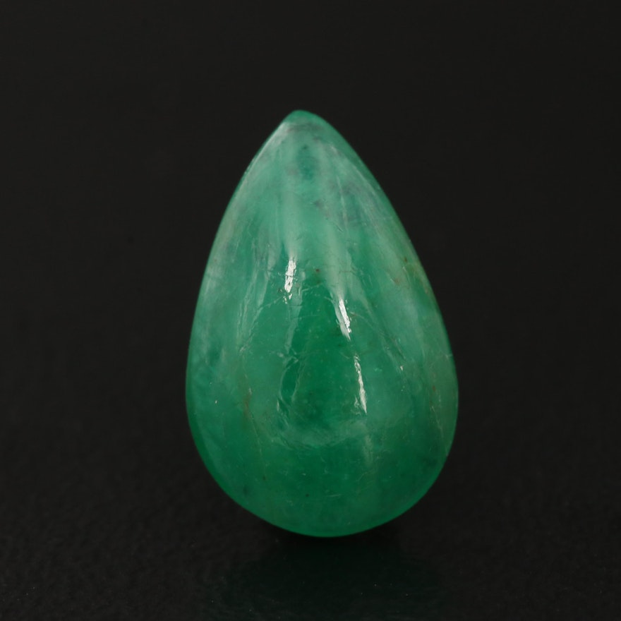 Loose 2.70 CT Pear Cabochon Emerald