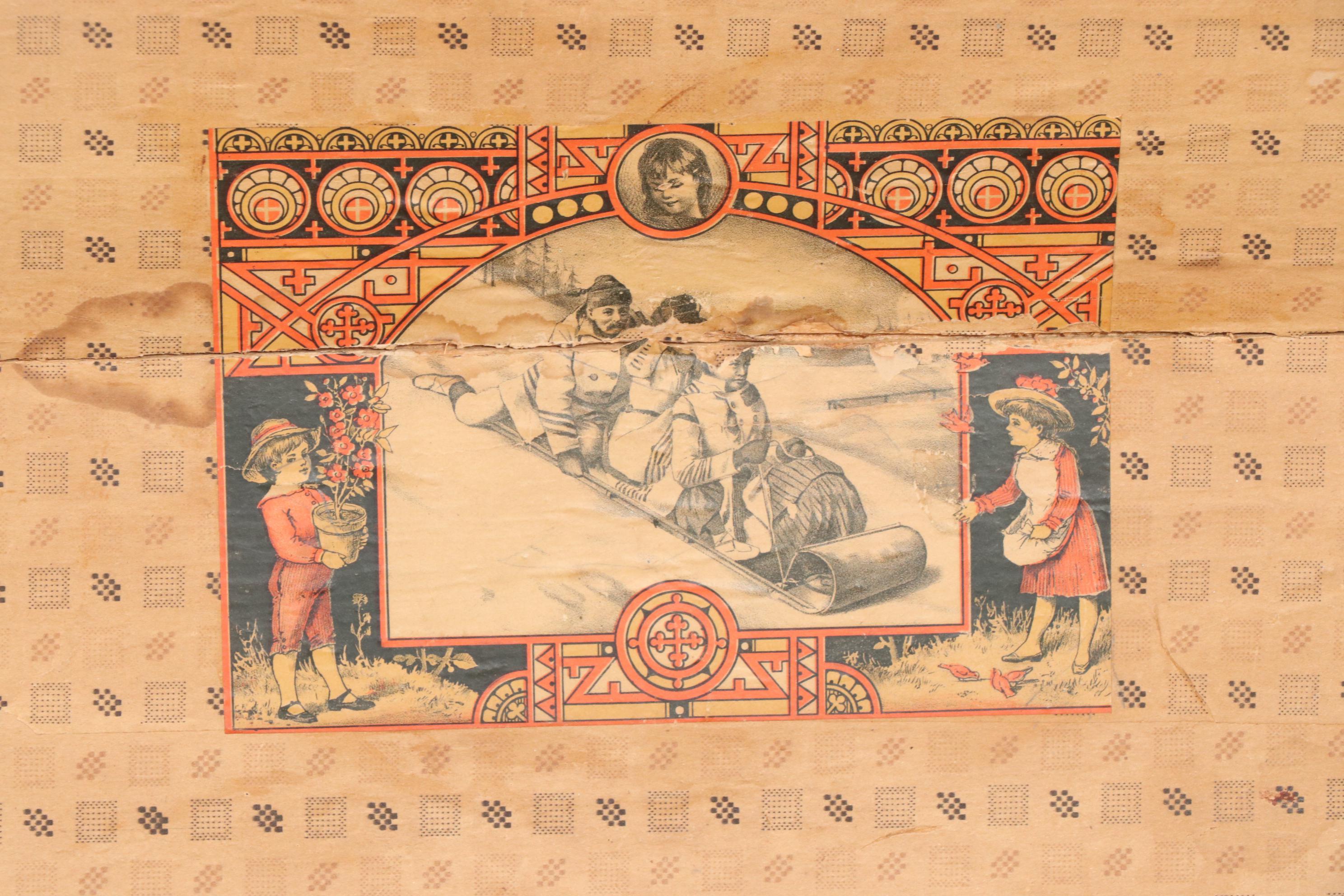 Victorian Wood and Metal Dome Top Steamer Trunk