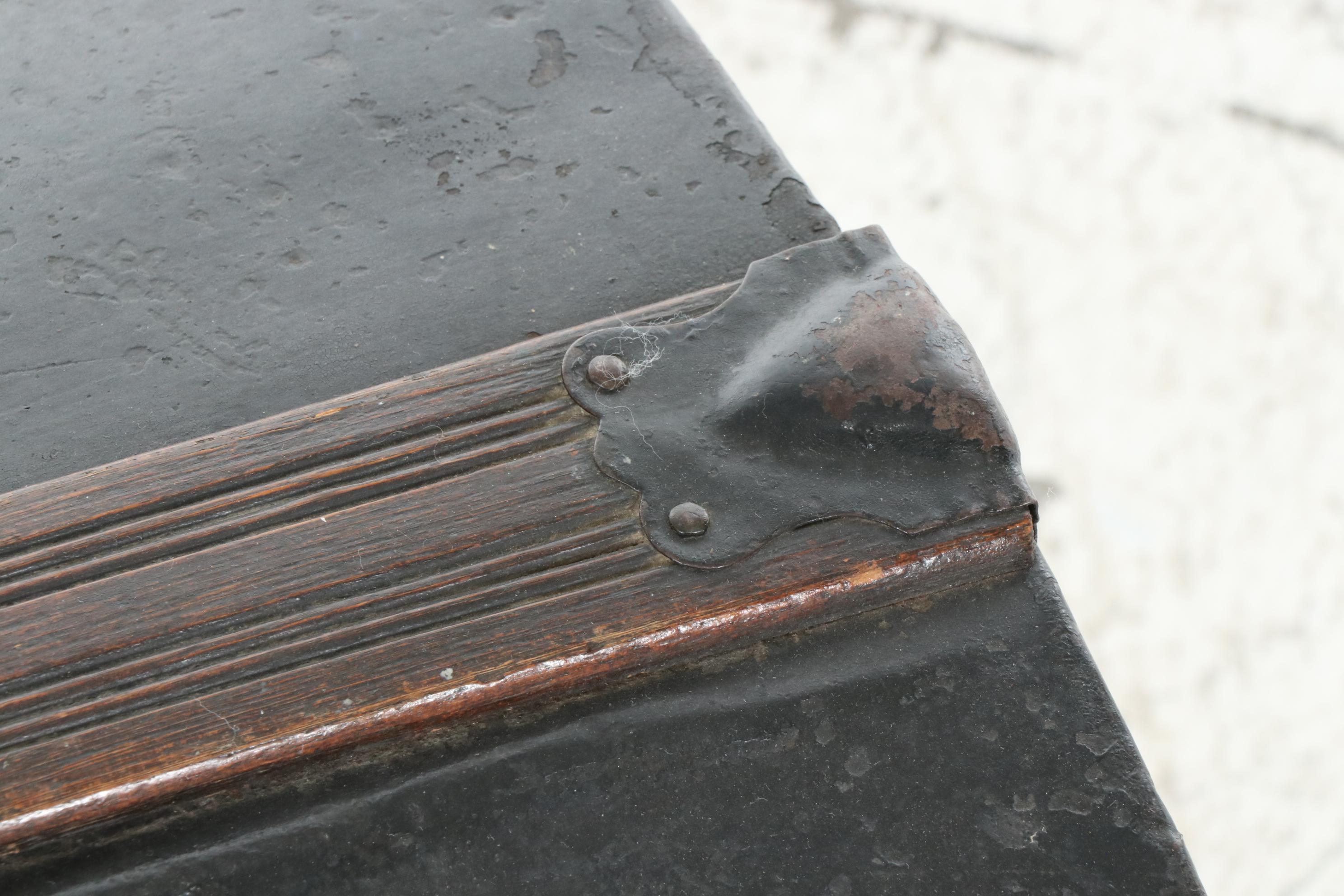 Victorian Wood and Metal Dome Top Steamer Trunk