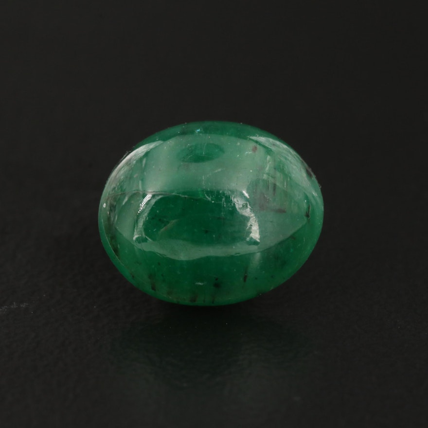 Loose 3.36 CT Oval Emerald Cabochon