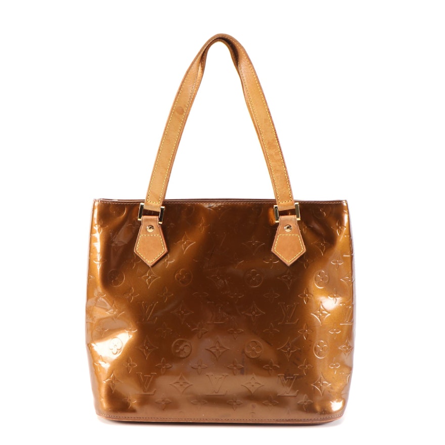 Louis Vuitton Houston Shoulder Bag in Bronze Monogram Vernis