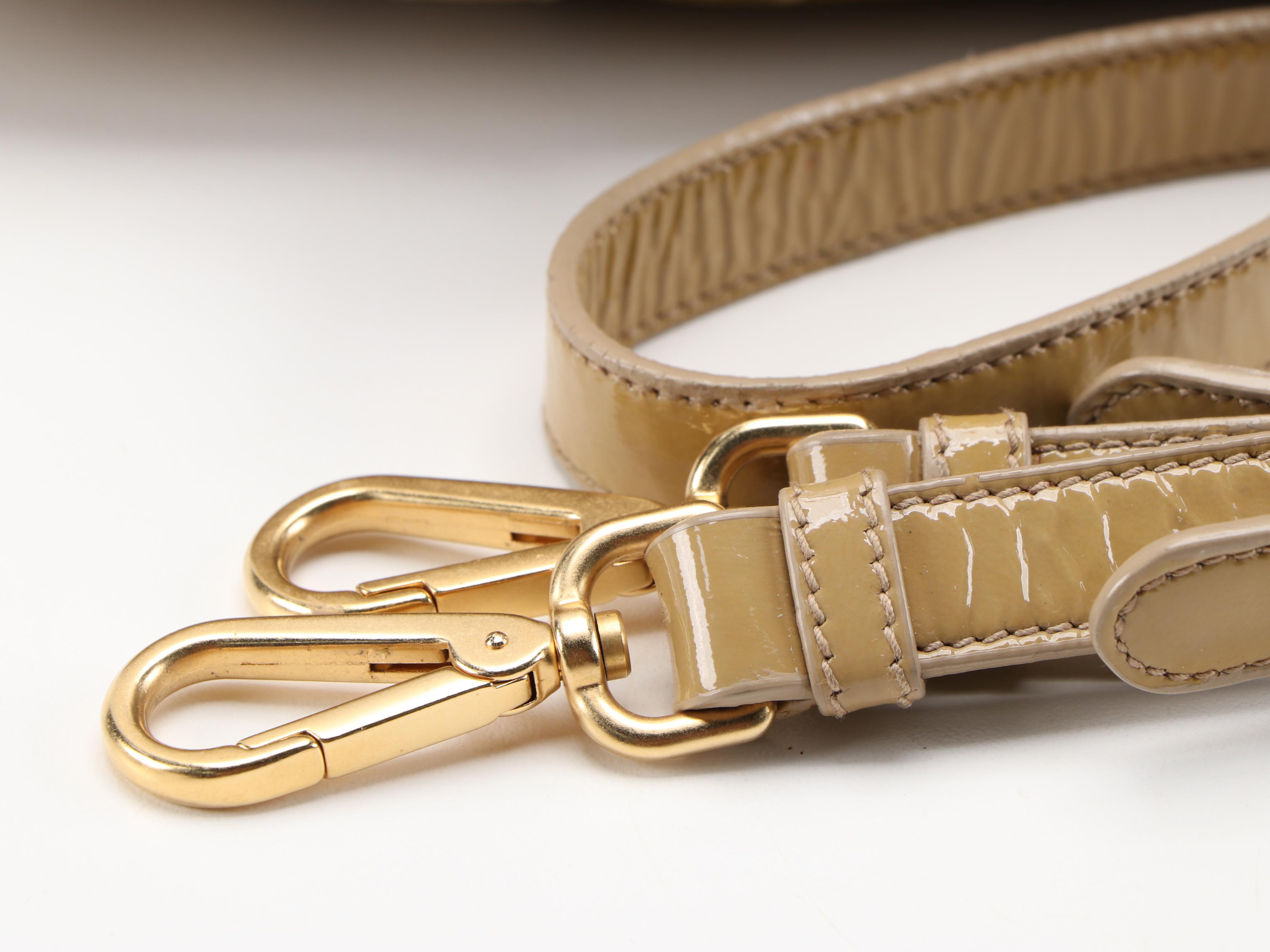 Prada Gaufre Two-Way Leather Satchel in Vernice Flax Leather