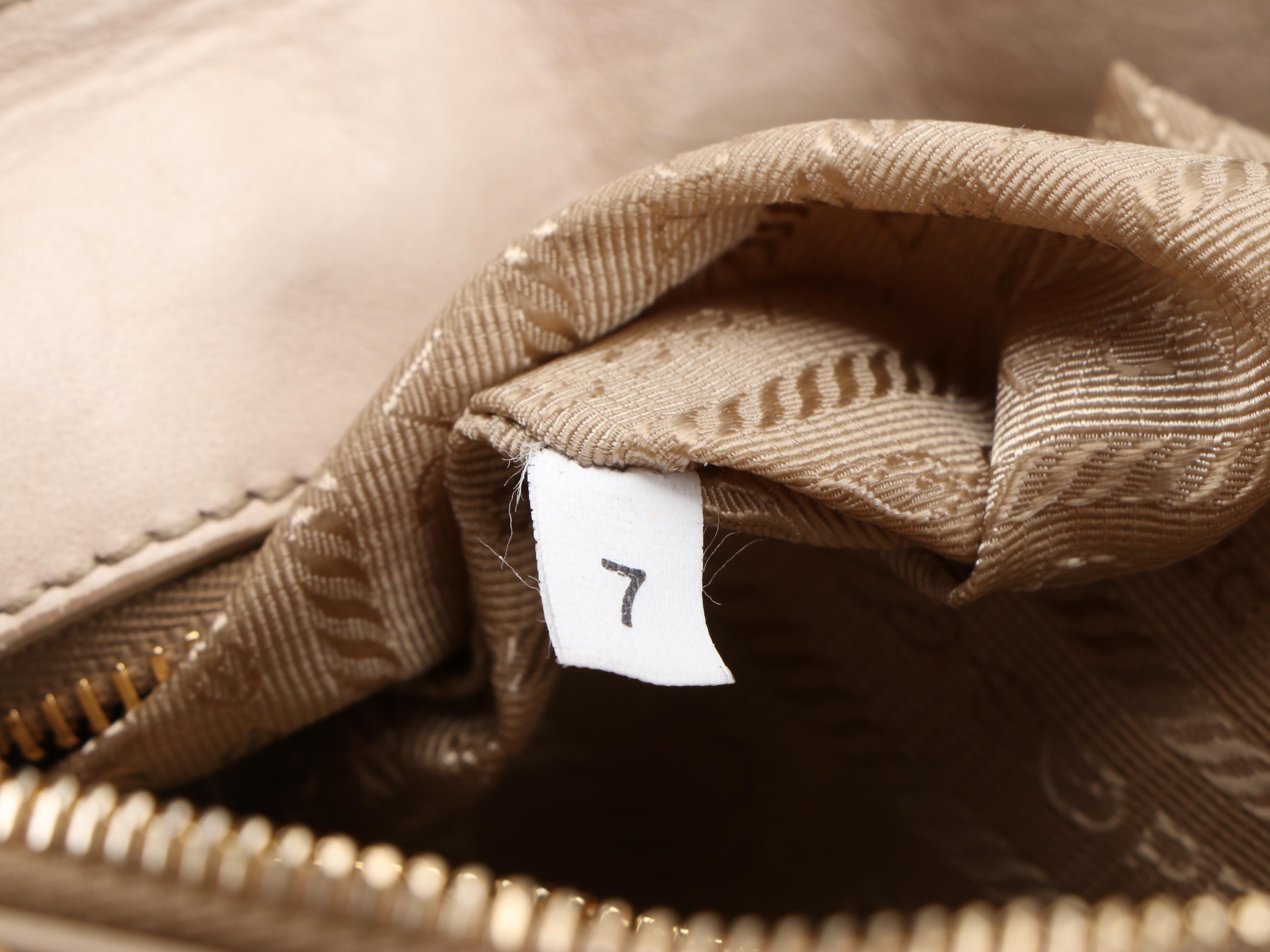 Prada Gaufre Two-Way Leather Satchel in Vernice Flax Leather