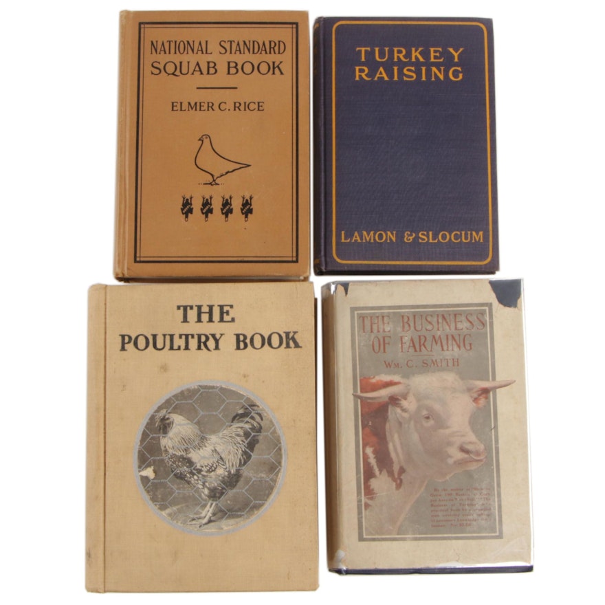 1914 "The Business of Farming" with Books on Poultry