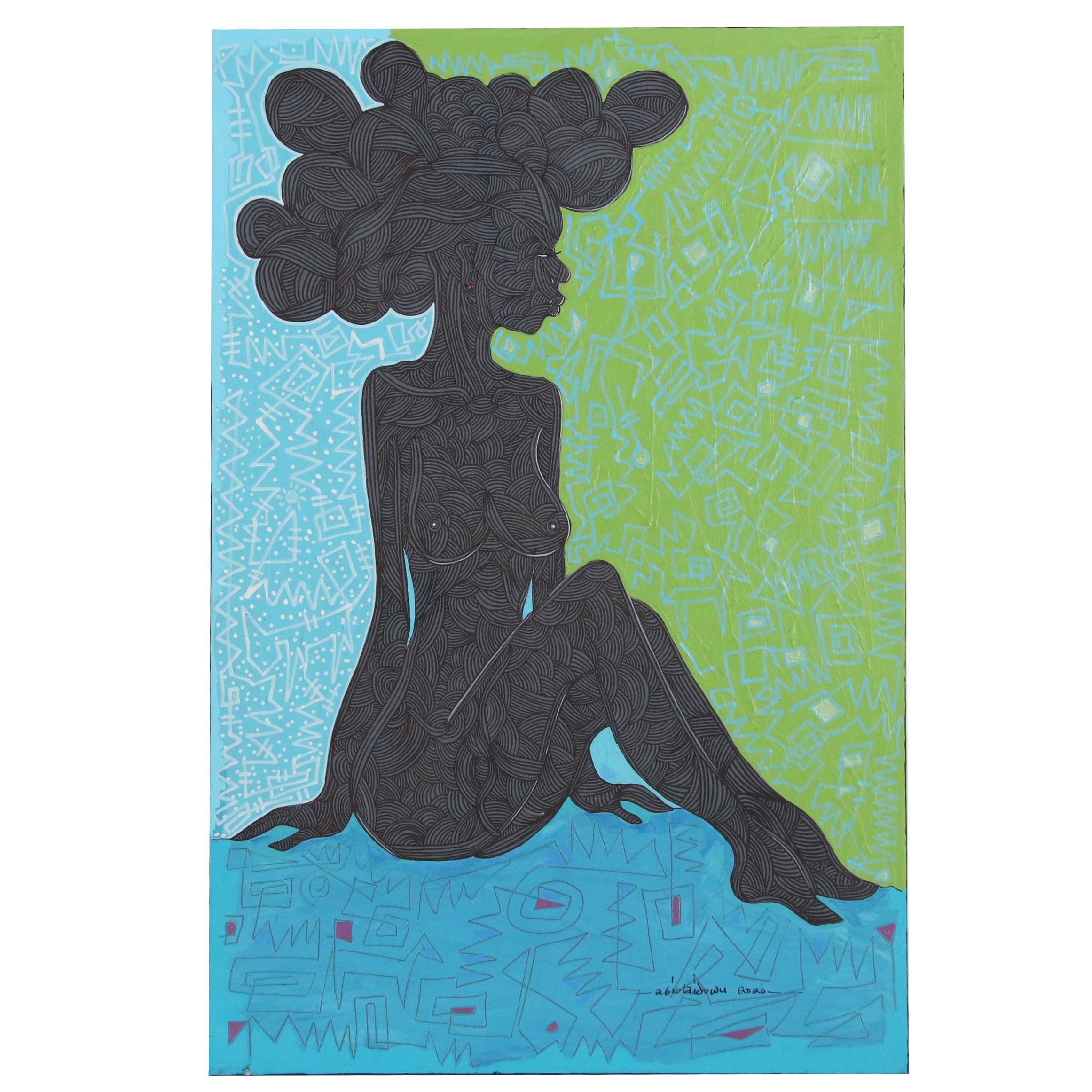 Abiola Idowu Acrylic Painting "Spirit of Mona Lisa"