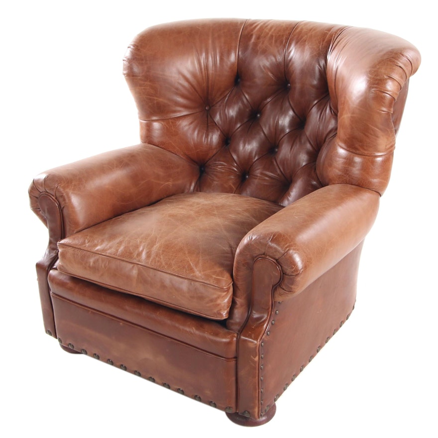 Ralph Lauren Tufted Leather "Writer's Chair", Late 20th Century
