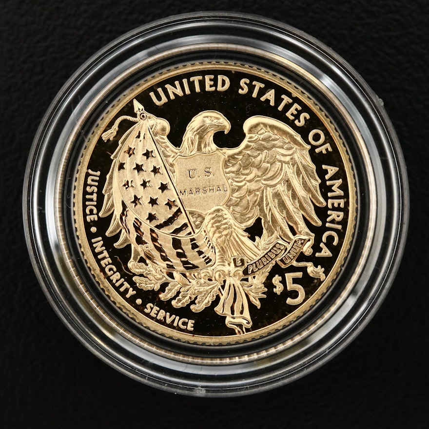 2015-W U.S. Marshalls Service 225th Anniversary $5 Gold Proof Coin