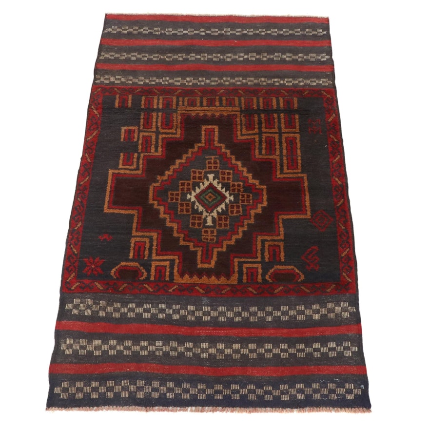 2'10 x 4'9 Hand-Knotted Afghani Tribal Baluch Rug